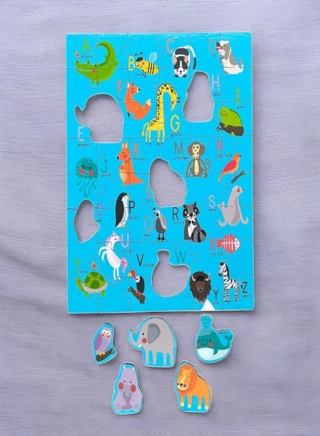 Kiddiwinks Alphabet Animal Jigsaw Puzzle for Kids - A-Z Learning Puzzle with Animal Shapes - Fun and Educational Toy for Toddlers and Preschoolers - Image 3